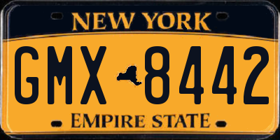 NY license plate GMX8442