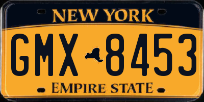 NY license plate GMX8453