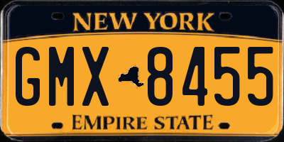 NY license plate GMX8455