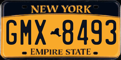 NY license plate GMX8493