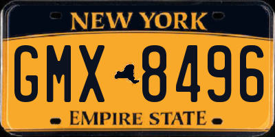 NY license plate GMX8496