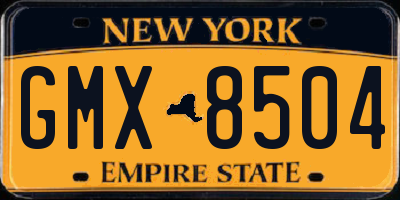 NY license plate GMX8504