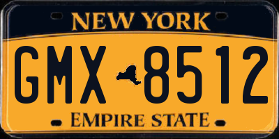 NY license plate GMX8512