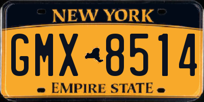 NY license plate GMX8514