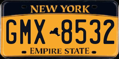 NY license plate GMX8532