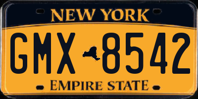 NY license plate GMX8542
