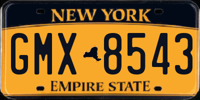 NY license plate GMX8543