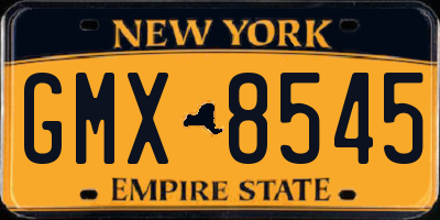 NY license plate GMX8545