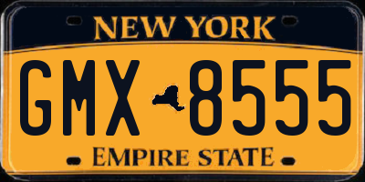 NY license plate GMX8555