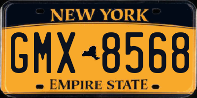 NY license plate GMX8568