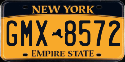 NY license plate GMX8572
