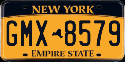 NY license plate GMX8579