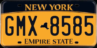 NY license plate GMX8585
