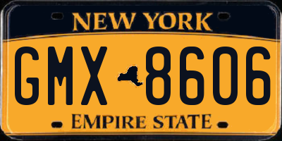NY license plate GMX8606