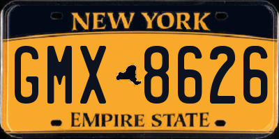 NY license plate GMX8626