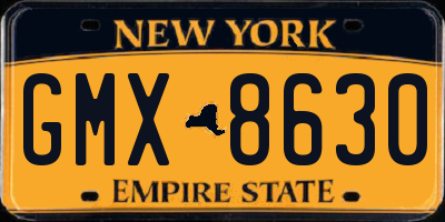 NY license plate GMX8630