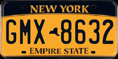 NY license plate GMX8632