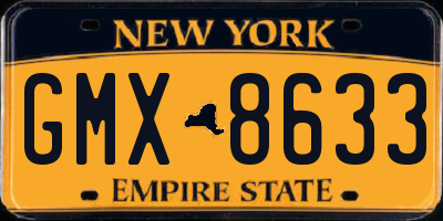 NY license plate GMX8633
