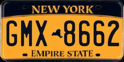 NY license plate GMX8662
