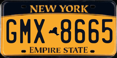 NY license plate GMX8665