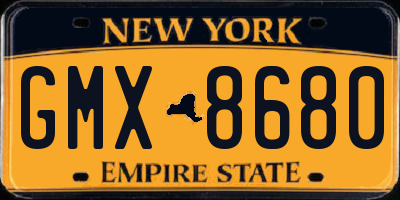 NY license plate GMX8680