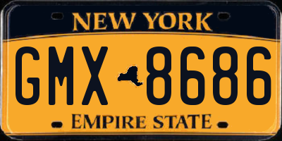 NY license plate GMX8686