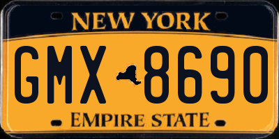 NY license plate GMX8690