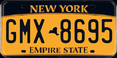 NY license plate GMX8695