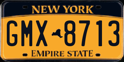 NY license plate GMX8713