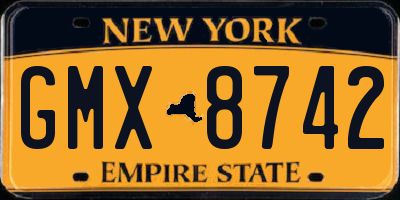 NY license plate GMX8742