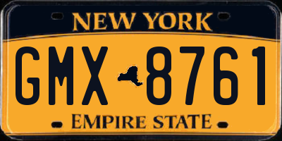 NY license plate GMX8761