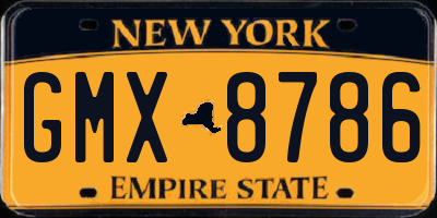 NY license plate GMX8786
