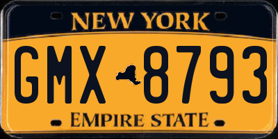 NY license plate GMX8793