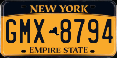 NY license plate GMX8794