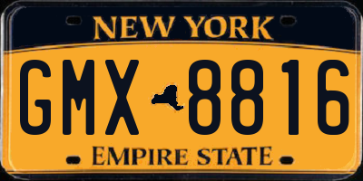 NY license plate GMX8816