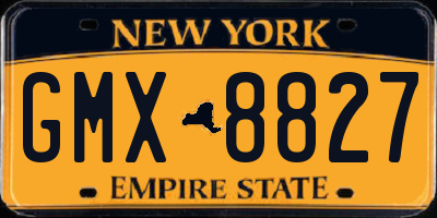 NY license plate GMX8827
