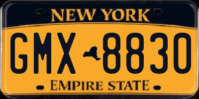 NY license plate GMX8830