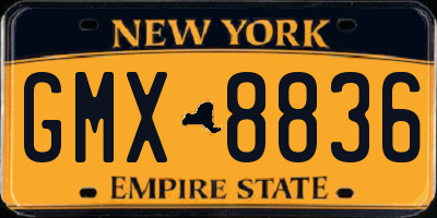 NY license plate GMX8836