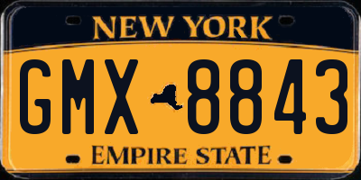 NY license plate GMX8843