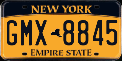 NY license plate GMX8845
