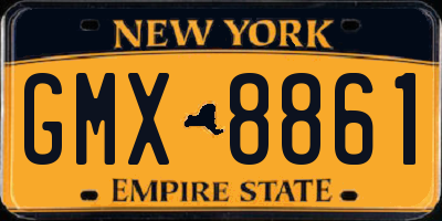 NY license plate GMX8861