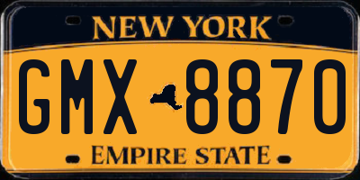 NY license plate GMX8870