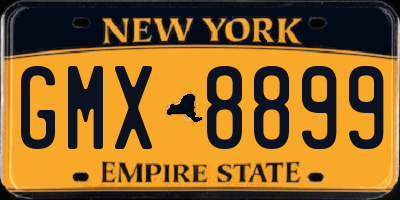 NY license plate GMX8899