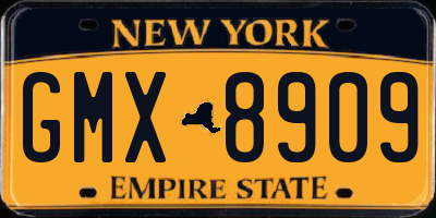 NY license plate GMX8909