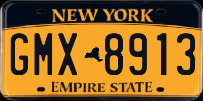 NY license plate GMX8913