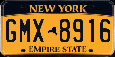 NY license plate GMX8916