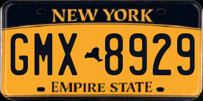 NY license plate GMX8929