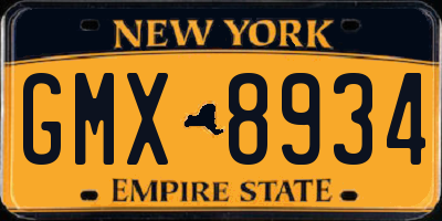 NY license plate GMX8934