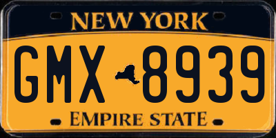 NY license plate GMX8939