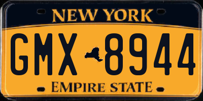 NY license plate GMX8944
